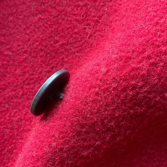 Woolrich Womens Sz Medium Pea coat Wool blend Ruby Red Double breasted - Picture 7 of 11